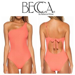BECCA By Rebecca Virtue Swimsuit Fine Line Rib One Piece Medium